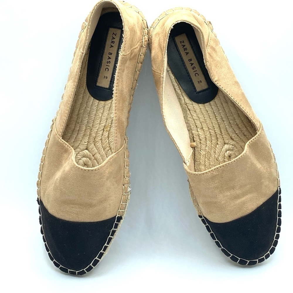 ZARA Basic Elegant Two-Tone Espadrilles Tan and Black - New - EU39 - US8 - Picture 4 of 14